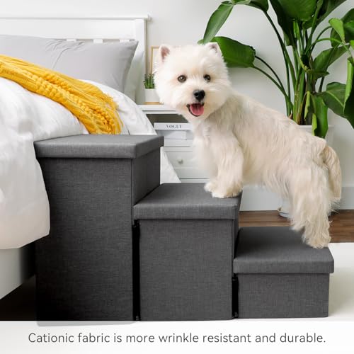 Dog Stairs with Storage (Dark Grey No Condo / 3)
