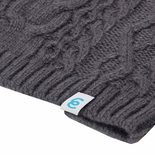 Classic Dog Sweater Wool Blend Cable Knit Pullover Crewneck Winter Clothes in Smoke Grey (10 inch (Pack of 1) / Smoke Grey)