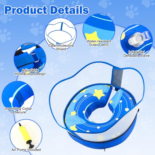 Inflatable Dog Donut Collar (Blue / S (Neck 7"-9.5"))