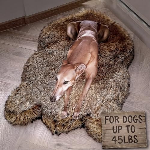 Faux Fur Orthopedic Dog Bed (Brown / Medium)