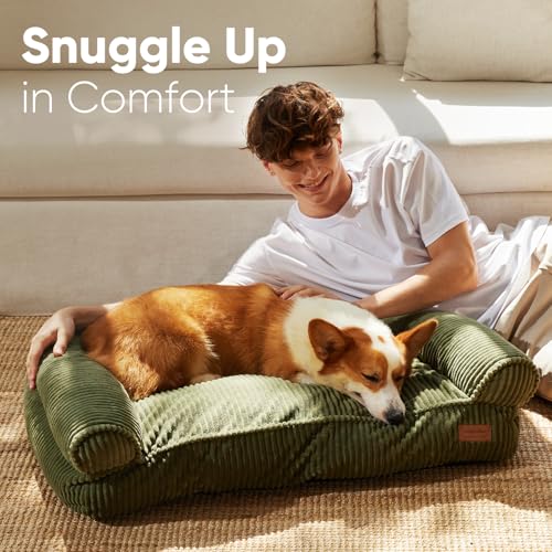 Dog Couch Bed (Green / 28.3"Lx20.5"Wx9"Th)