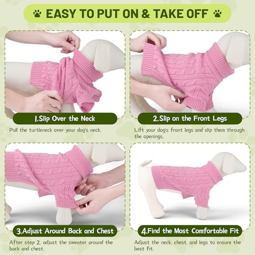 Small Dog Thermal Pullover Sweater (Pink(Order One Size Up) / X-Large)