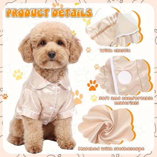Dog Silk Pajamas Shirt Puppy Satin Pjs for Small Dog (M / Champagne)