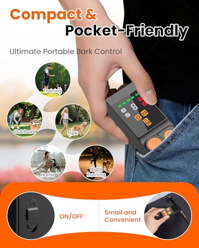 Digital LED Display] ultrasonic Dog bark Deterrent with 4 Transmitters (Black)
