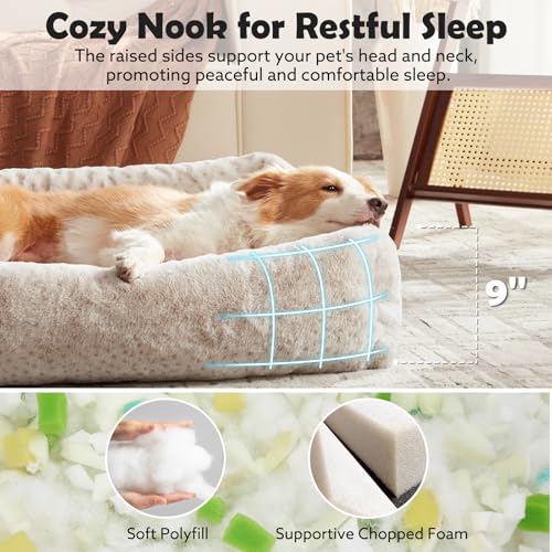XL Dog Beds Large Sized Dog (Beige / XL (42"x36"x9"))