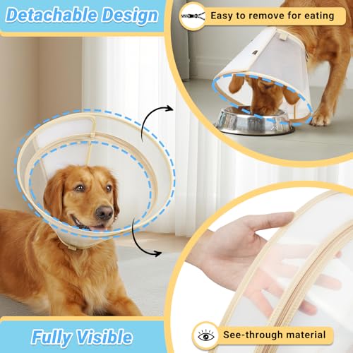 Dog Cone to Stop Licking (Khaki / S(Neck: 10"-11.75"))