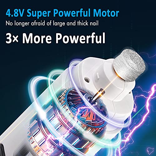 Dog Nail Grinder with 2 LED Light for Large Medium Small Dogs (White)