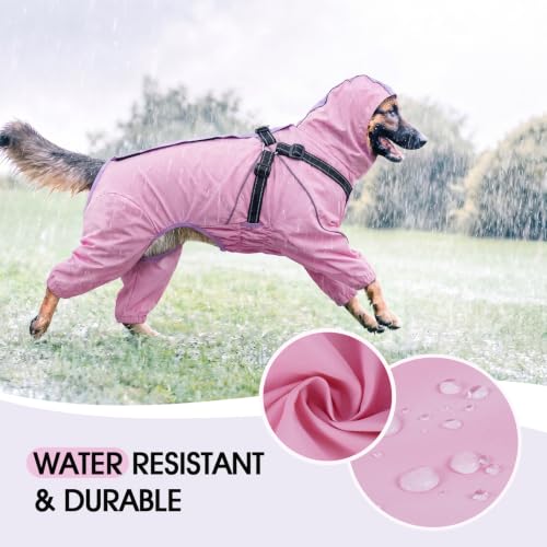Waterproof Dog Jacket with Hood (Pink / X-Large)