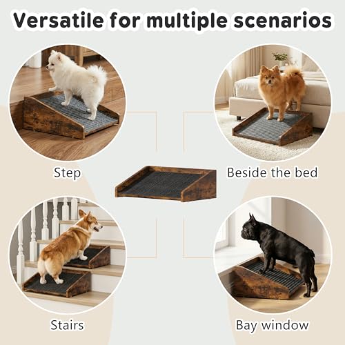 2Pcs Low Angled Wooden Dog Ramp for Stairs (2Pcs)