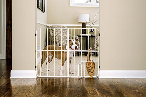 Carlson 32" Extra Tall Dog Gate with Small Pet Door (32" Tall, 22-38" Wide)