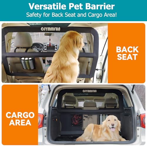 Dog Barrier for Car Back Seat & Cargo Area with Wider Coverage (Large-for Large SUV/Full-Size SUV, Sedan & Truck)