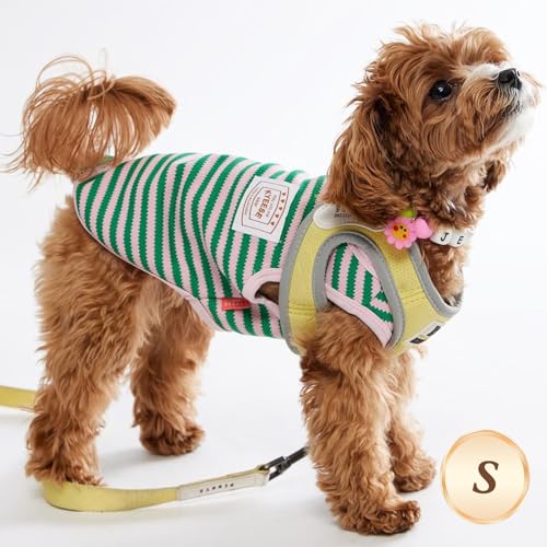 2Pack Cotton Dog Shirt for Small Dogs Soft Striped Tank Top (Small (4-7lbs) / 05# 2Pack (Green+Striped))