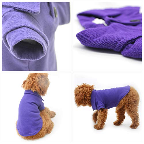 Basic Dog Polo Shirts Premium Cotton (S (-9lbs) / Purple)