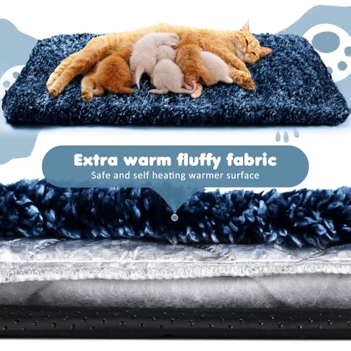 6 Pack Self Warming Pet Cat Dogs Pad 19 x 28 Inch (19 x 28 Inch / Grey,Black,Blue)