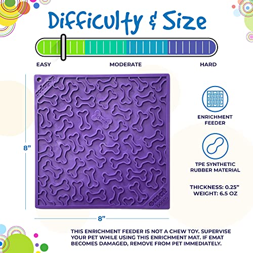 Bones eMat Durable Lick Mat Feeder Made in USA from Non (Bones Purple / Large)