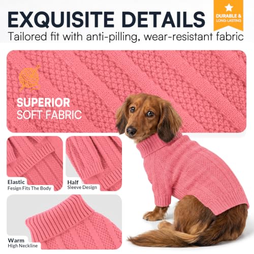 Dog Sweaters for Medium Dogs Girl Boy (Medium / Pink)