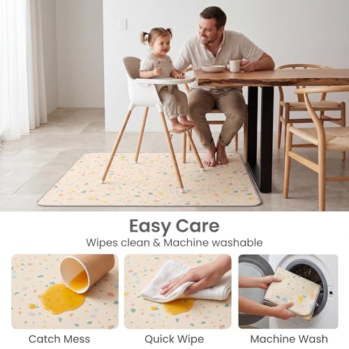 Splat Mat for Under High Chair (Beige)