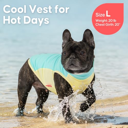 Dog Cooling Vest Evaporative Turtleneck Dog Cooler Jacket for Summer (Blue / Medium (7-11lbs))