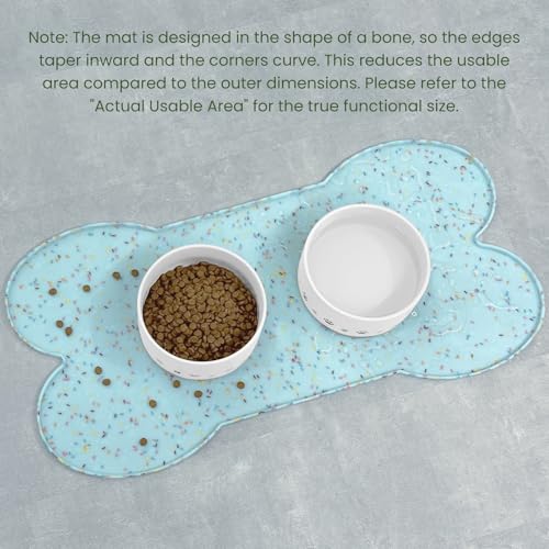 Dog Food Mat Anti (19.4" x 9.8" / Donut Blue)