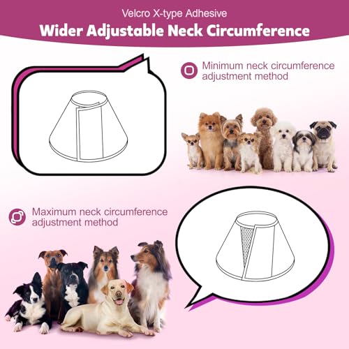 Soft Dog Cone Collar After Surgery (Pink / 2XL(Neck:15.8"-21.3"/Depth:13"))
