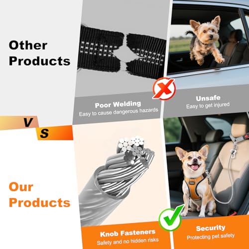 Dog Seat Belt for Car (2 Pack(Grey))
