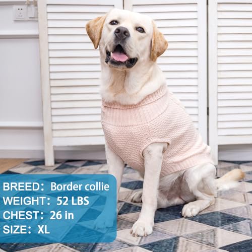 Turtleneck Dog Sweater (Large / Rosy)
