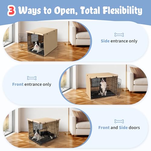 Dog Crate Cover (42.9"L x 28.3"W x 30.3"H / Beige)