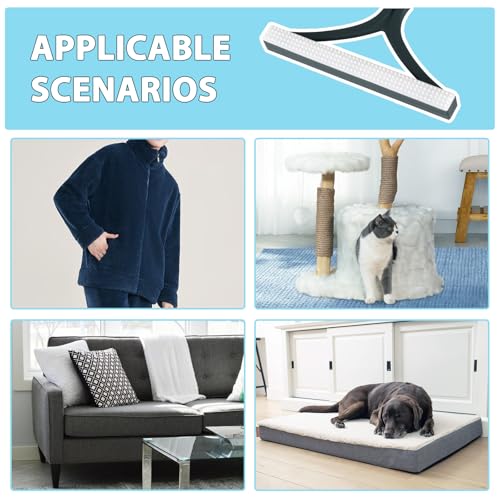 3 in 1 Carpet Rake for Pet Hair Removal (60inch / Deepblue)