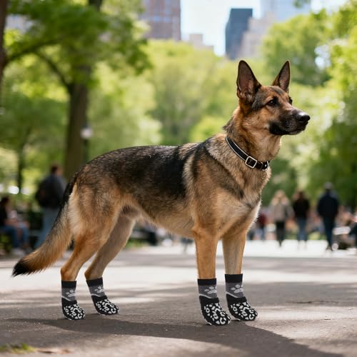 Dog Socks for Hot (Black+grey / Small (4 Pack))