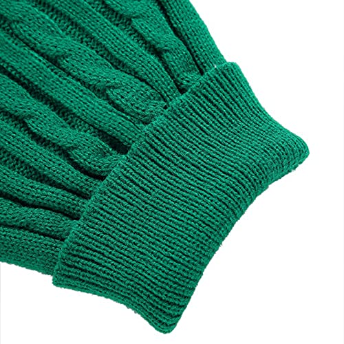 Dog Sweater Soft Warm Turtleneck Knitted Clothes for Small Medium Large Pet (Green / XX-Small)