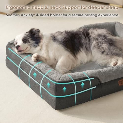 Orthopedic Dog Bed for Medium Dog (Grey / 30x20x6.5)