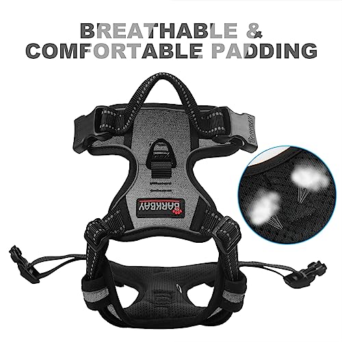 Dog Harness No Pull for Large Dogs Front Back Clips (X-Large(Chest:30-38”) / Dark Grey)