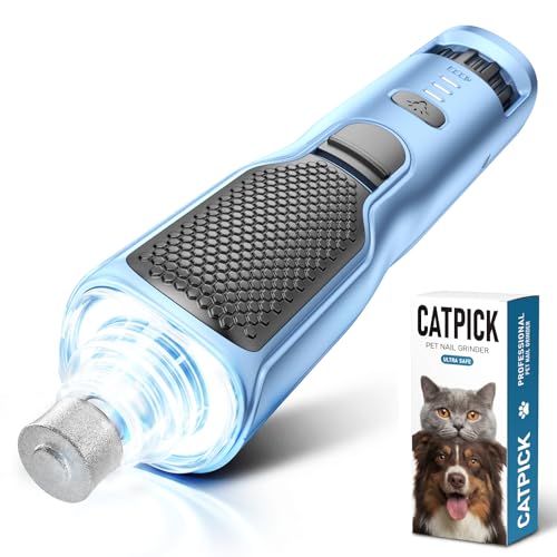 7 Speed Quiet Dog & Cat Nail Grinder with 360° LED for Thick Nails (Dark Blue)