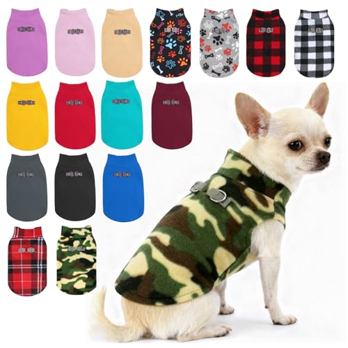 Dog Fleece Vest Sweater Winter Jacket for Small Medium Dogs (Small / CAMO)