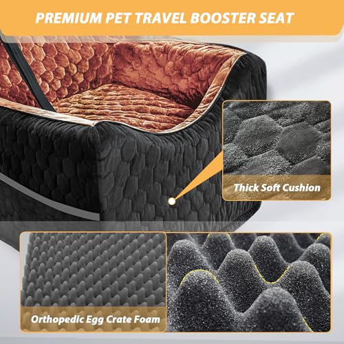 Dog Car Seat for Small (Black/Red Brown / Medium)