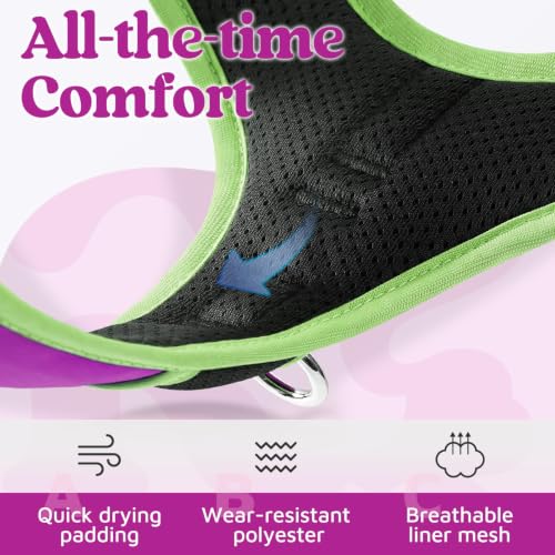Dog Harness for Large (Purple & Light Green / Large)