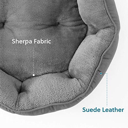 Small Dog Bed Washable (20"L x 19"W x 6"Th / Grey)