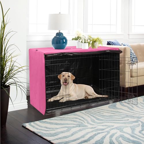 Dog Crate Cover (48.0"L x 30.0"W x 33.0"H / Pink)