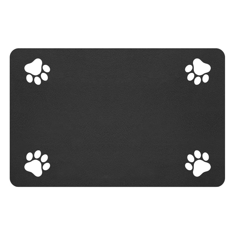 Pet Feeding Mat (Black / 27"L x 17"W)