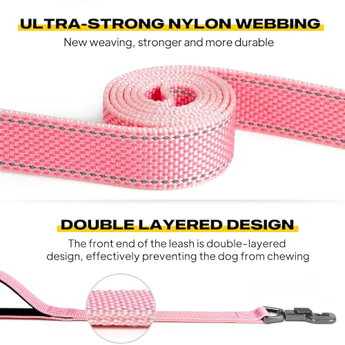 Heavy Duty Dog Leash for Medium Large Dogs (5 Feet (Pack of 1) / Pink)