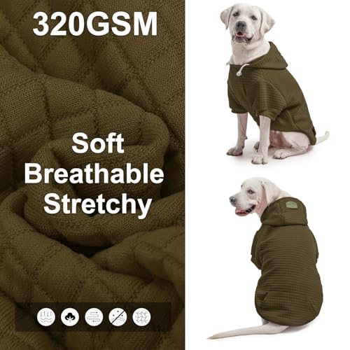 Dog Hoodies Sweater for Small Dogs (Army Green / S/M (Back: 14",Chest: 19", Neck: 12"))