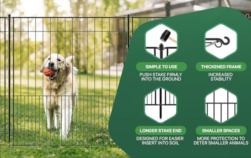 Tall Fence Panels (29” L x 32” H (5 Panels) / Black)