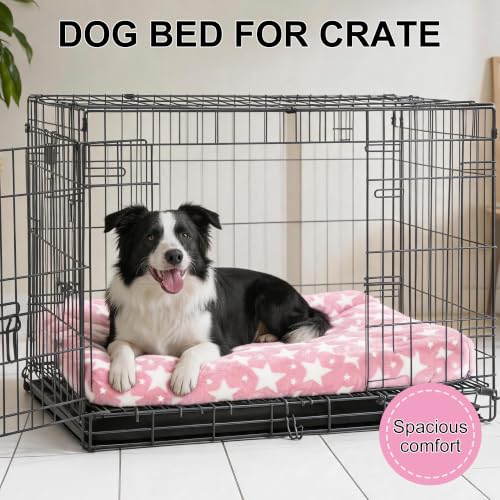 Orthopedic Dog Bed for Large Dogs (M(30"*20"*3.1") / Big&Little Stars Pink-1pc)