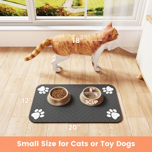 Pet Feeding Mat (Black / 24"L x 16"W)