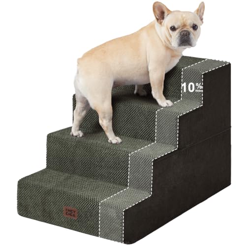 Dog Stairs for Bed 18" H (Military Green / Extra Wide 16.5" x 28" x 18")