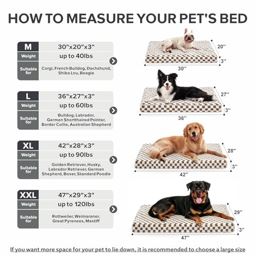 Dog Bed for Medium Dogs (M (30x20) / Brown)
