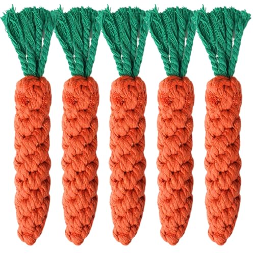 5 PCS Carrot Dog Rope Toys for Dogs (5-Pack)