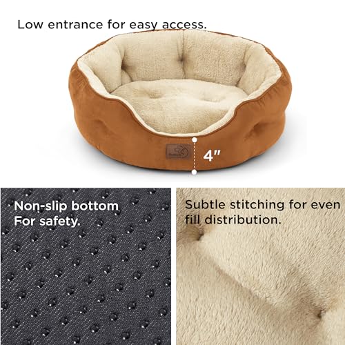 Small Dog Bed Washable (20"L x 19"W x 6"Th / Terracotta)