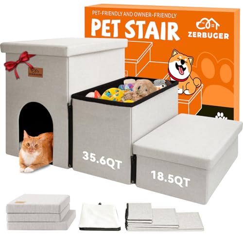 Dog Stairs with Storage (Beige With Condo / 3)