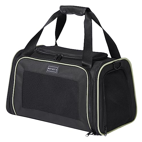 Pet Carrier Airline Approved with Extendable Mat (Medium / Black)